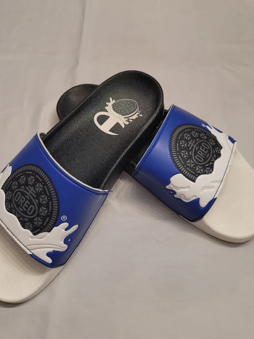 Champion x Oreo IPO Slides Men's Size 10 Blue White Limited Edition Sandals